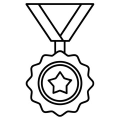 Achievement Medal Line Art Vector Design