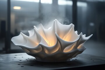 3D Printer Creating Intricate Layered Object in Action