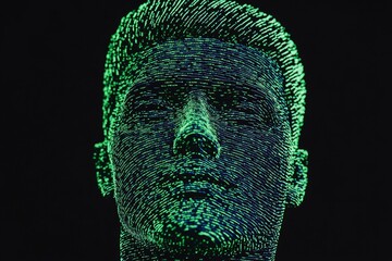 A futuristic interface showing a holographic HMO health card with real-time data on appointments and benefits, glowing in neon blue and green