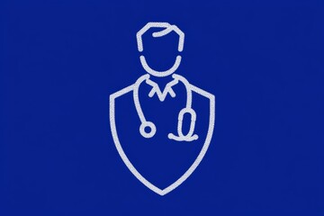 Obraz premium A geometric icon of a stethoscope intertwined with a shield symbolizing HMO health protection