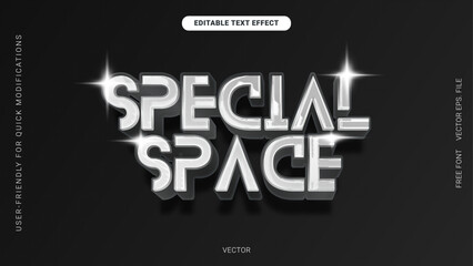 Special Space Shiny Chrome Editable Text Effect
