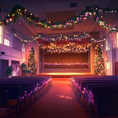 colorful background anime indoor for party