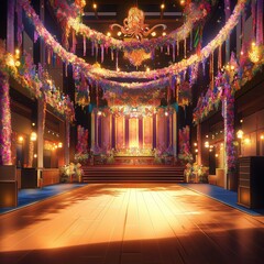 Obraz premium colorful background anime indoor for party