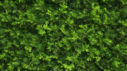Fototapeta premium Lush Green Foliage: A vibrant, close-up texture shot of lush green foliage, showcasing the intricate details and natural beauty of a thriving plant.