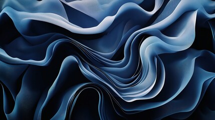 Obraz premium Elegant Dark Blue Abstract Waves Design for Modern Banner Use