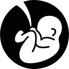 Simple vector icon baby in belly