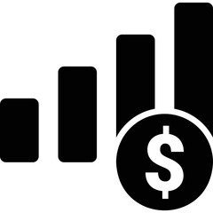 Simple vector icon currency growth chart