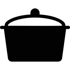 Soup pot simple vector icon