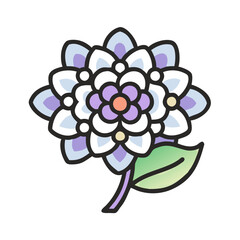 hydrangea flower icon design