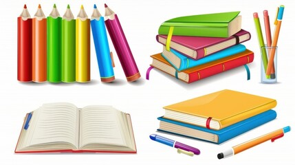 Books, Notebooks, Textbooks and Blank Paper Templates