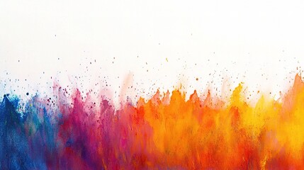 Fototapeta premium Colorful Rainbow Paint Explosion Against a White Background