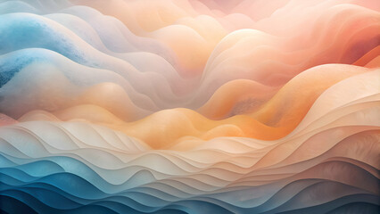 Abstract Landscape with Soft Colors and Wave Pattern