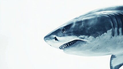 Naklejka premium Majestic shark swimming gracefully in clear ocean waters