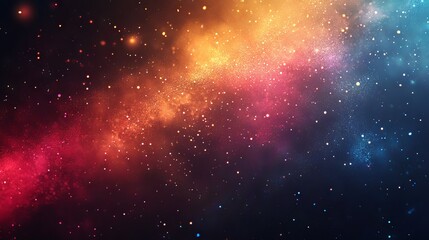 Fototapeta premium 53.Captivating firework background featuring radiant explosions in various shapes and colors like pink, gold, and blue, with delicate sparkles spreading across a deep midnight sky, creating an