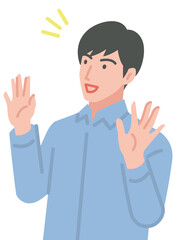 驚いた若い男性