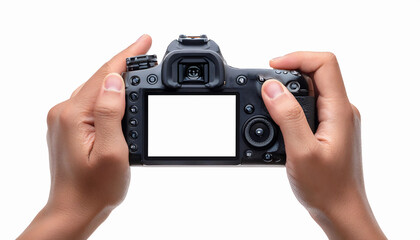 Hand holding Mirrorless camera