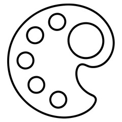 Fototapeta premium Art Palette Line Art Vector Illustration