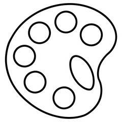 Art Palette Line Art Vector Illustration