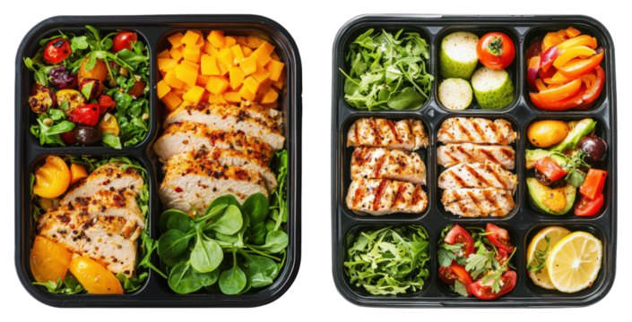 Healthy meal prep ideas kitchen food photography bright environment top-down view nutrition concept