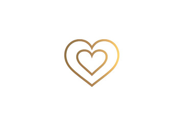 Fototapeta premium Line Art Logo of a Heart Isolated on Transparent Background