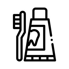 toothbrush line icon