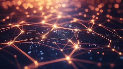 Obraz premium Abstract Glowing Hexagon Pattern Background with Lights Effects