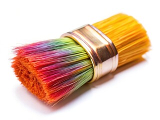 Fototapeta premium Studio-shot, detailed paintbrush texture; isolated on white, artistic brush strokes, fine art quality, high-resolution macro.
