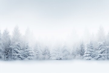 Fototapeta premium Christmas winter forest scene with ample white space for custom text or messages