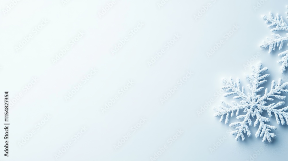 Leinwandbilder a detailed snowflake floats gracefully against a pure white backdrop, highlighting its sharp geometr