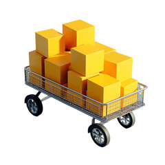 Delivery Cart Isolated on Transparent Background