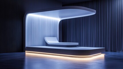 Modern 3D Rendering of a Sleek Product Display Platform