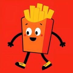 Fast food Retro Mascot cartoon Character vector illustration