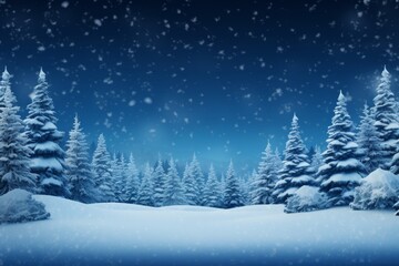 Fototapeta premium Winter forest frame for christmas with ample white space for personal messages and greetings