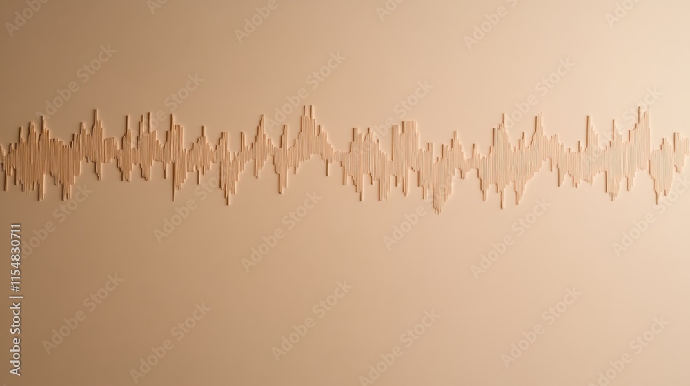 Aufkleber A digital depiction of an AI music recommendation platform showcases thin waveforms and nodes. The layout emphasizes simplicity and features ample copy space