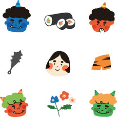 節分のかわいいベクターイラスト素材