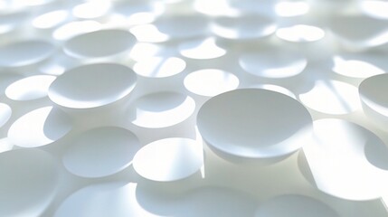 Abstract White Circles with Shadows on Layered Background Design