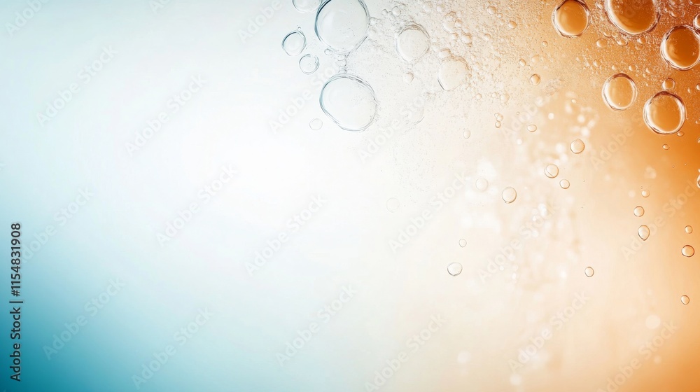 Aufkleber Colorful abstract wallpaper showcases translucent bubbles against a smooth gradient transitioning from orange to teal, perfect for creative projects or backgrounds