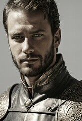 Fototapeta premium Presenting Portrait of a serious man