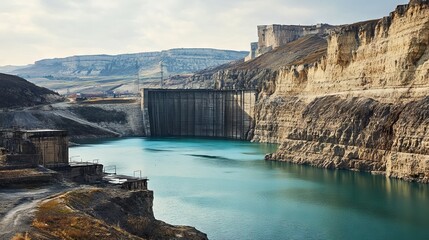 Hydro power plant reservoir in Dagestan- Russia