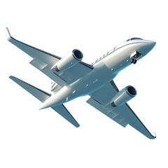  A Modern Jet Plane in Flight Isolated on Transparent Background