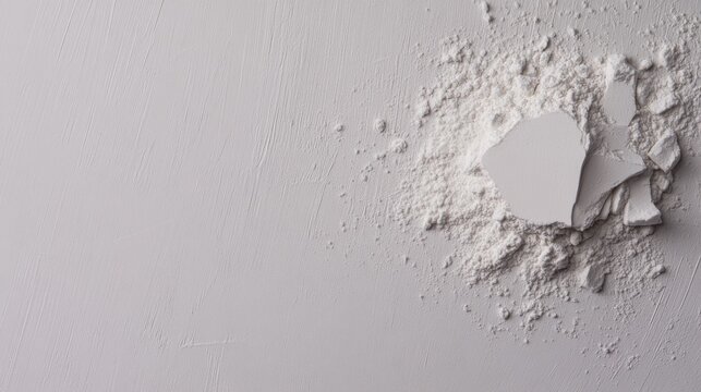 Fine calcium hydroxide powder is arranged in a small heap on a clean, industrial surface showcasing subtle shadows and a pale white tone for versatile use