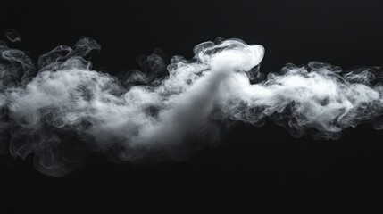 A soft white cloud with billowy edges, hovering gently on a black background, minimal and clean