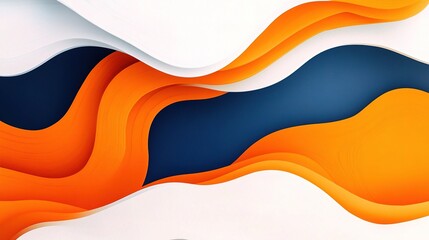 Naklejka premium Abstract Orange and Blue Wave Background Design with Smooth Curves