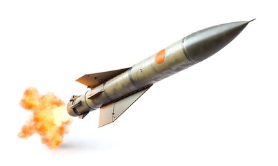 A missile rocket on white background