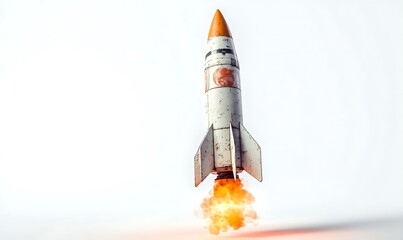 A missile rocket on white background