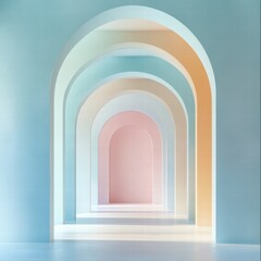 Fototapeta premium Repetitive archways in minimalist contemporary architecture a photographic exploration