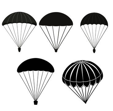 Parachute silhouette vector illustration
