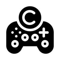 gaming copyright glyph icon