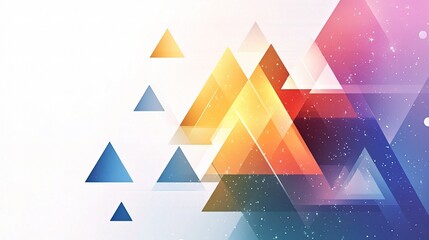 Obraz premium Colorful Gradient Triangles on White Background for Creative Design