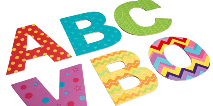 ABC on white background
